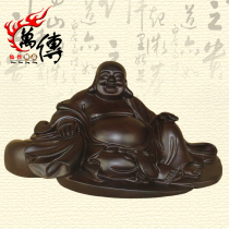 Woodcarving Maitreya Buddha ornaments Ebony sitting on the Buddha statue crafts mahogany solid wood home accessories gifts