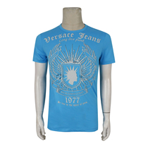 Special 299-V secondary line summer mens casual short-sleeved T-shirt sky blue cotton Turkish production