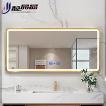 European aluminum alloy framed bathroom mirror Hand mirror Square bathroom wall mirror Dressing makeup mirror Simple mirror