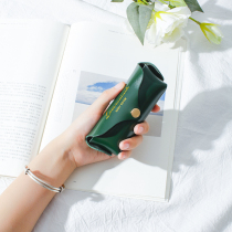 MZao leather mouth red packets According to the line headphones portable box Mini carry-on color pu make-up brush containing bag