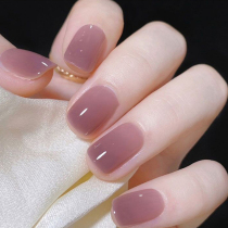 Pure color Short Fake Nail Sheet Detachable Wearable Mechia Finished Net Red Meme Chia Patch Jelly Color Hand Fingernail Sticker