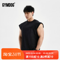 GYMDOG Jim Doug Pure cotton Fitness clothes Mens sweat and sweat loose sleeveless T-shirt Shoulder Sports Training Vest