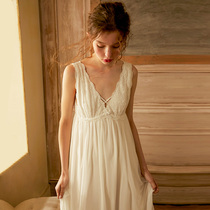 Chenxi summer sling sleepwear skirt mesh lace long sexy V-neck retro palace style casual home wear