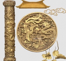 Dragon and Phoenix eaves pillars auspicious clouds lotus leaf Chinese foam carving material PS hand-painted wedding design luxury props wedding