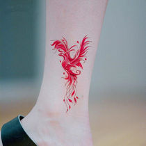 Original tattoo stickers fire Phoenix simulation waterproof girls lasting sexy collarbone ankle ins Wind tattoo stickers