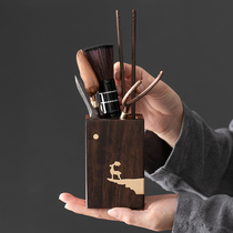 Tea ceremony six gentlemen set tea tube kung fu tea set kung fu accessories tea art ebony tea needle tea clip Tea Tool book