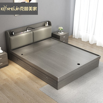 The Nordic ban shi chuang chu wu chuang 1 8 meters double modern minimalist small Apartment 1 5 pneumatic high box bed storage bed