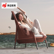 Outdoor Furniture Nordic Designer Living Room Fabric Courtyard Villa Balcony Single Chair