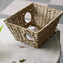 Day Style Hay Choreography Creative Pet Basket Home Water Grass Woven Containing Basket Natural Handmade Dragon Cat Hamster Nest