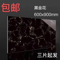 Tile threshold stone black white root living room non-slip tile 800 full cast glaze 600X900 black gold flower all porcelain wear-resistant floor