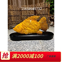 Golden nan wood carving Xiaoye Zhennan Arowana ornaments ebony flowers and birds animal crafts characters gloomy wood root carving