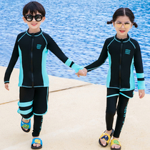 New children Boy swimsuit split middle child zipper three-piece set sunscreen long sleeve girl diving suit jellyfish coat