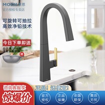New Pinot Moennio series kitchen cramp tap with cold and hot water pull down tap square industrial wind S75005