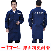 Work clothes long style male coat blue great mandarin vest long labor conserved porter custom embroidered printed word cover coat warehouse