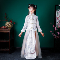 Girls Chinese style ancient style super fairy Hanfu childrens costume high-end Tang suit little girl New Years dress winter