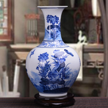 Jingdezhen ceramic vase ornaments living room flower arrangement New Chinese antique porcelain blue and white porcelain home decoration crafts