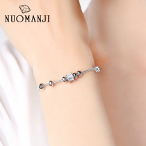 Norman Ji Jinzhu sterling silver bracelet female Korean version of simple personality ins niche design girlfriends commemorative jewelry