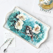 Azalea idyllic rectangular ceramic tea cup tray creative afternoon tea cake pan home decoration fruit plate