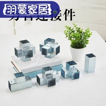 Square pipe three-way connector T-shaped straight-through iron traffic railing Olive round two-way guardrail accessories Right angle elbow