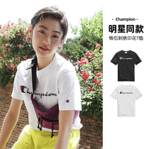 CHAMPION (embroidered) 2020 classic couple men and women basic sketch letter round neck short sleeve t-shirt