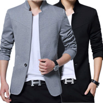 Stand collar suit men Korean trend handsome tunic suit young slim suit jacket men jacket