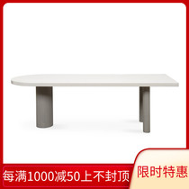 Simple solid wood Nordic conference table modern desk design sense Workbench round arc dining table long bar negotiation table