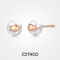 T400 clownfish pearl earrings female sterling silver 2021 New Tide advanced temperament simple small and exquisite