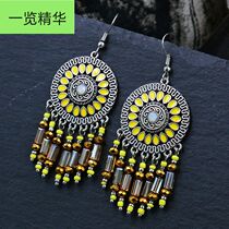 European and American round earrings female crystal earrings