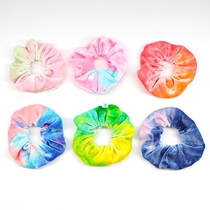 2019 New Rainbow Soft Velvet Scrunchies Tie-dye Hair Ring