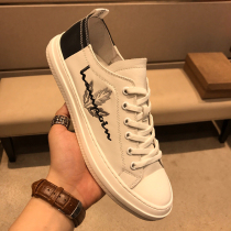 European Station Genuine Leather Mens Shoes 2021 Fall New Korean Version Trendy Soft Leather Breathable Casual Board Shoes Little White Shoes Man