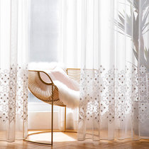 2020 new Nordic modern minimalist embroidery diamond lattice mesh gauze atmospheric light transparent window curtain curtain Rita yarn