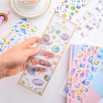 Korean dream girl heart crystal drop glue gilding transparent 3d three-dimensional cartoon cute hand account mobile phone sticker diy mobile phone case decoration material children stick sticker student diary photo album sticker