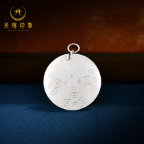 Glorious impression S925 silver mirror ornaments silver medals can be lettered sterling silver men and womens pendants transshipment safe pendant