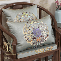 New Chinese style Chinese style Pillow sofa cushion cover office classical waist pillow woven satin cushion pillow