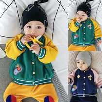 Baby boys Baogsuede jacket female baby male thickening Winter winter clothing 0 1 ½ years 6 8 7 ten-month