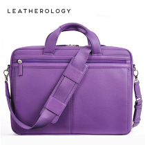 Leatherolgoy Genuine Leather 15 Inch Laptop Bag Male Tide Large Capacity Briefcase single shoulder back File Package