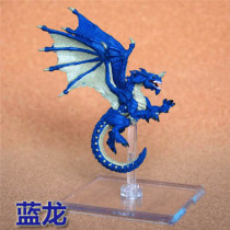Dungeons and Dragons DND running group game chess model has been colored blue dragon