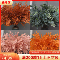 Simulation of Lingxiao leaf champagne Green single silk flower Ice Heart leaf wedding hall background ceiling road lead flower arrangement