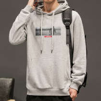 2021 Mens hooded sweater Korean version of the trend autumn clothes loose new print long sleeve tide coat mens clothing