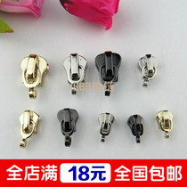 Number 5 metal zipped hook head automatic with lock hook head zipper special pull head hanging plated bright silver light gun