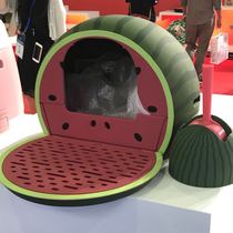 Conseca-Vetreska Unka Watermelon Cat Toilet Monolayer Cramp Enclosed anti-out cat litter basin