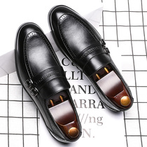 Tide brand mens shoes British casual leather shoes mens 2019 new hair stylist bright leather tassel a pedal lazy shoes