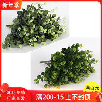 Simulation green plant money leaf yugali wedding green plant flower money grass home flower arrangement forest background wall decoration