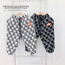 (net red money) 2021 Summer full of printed anti-mosquito pants for children light and thin pants breathable 100 hitch fashion pants fashion