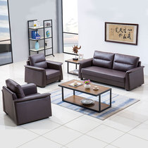 Leather office sofa coffee table combination Modern minimalist reception room seating area business negotiation sofa three-person seat