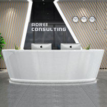 Cashier Desk Hotel Beauty Salon Kindergarten Bar Terrace White Baking Varnish Company Desk Arc Brief reception desk