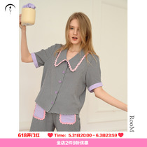 RooMance Ru Man Division Original design Classic Grain pyjamas pants female summer looters are in two suits