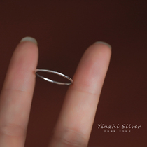 s925 sterling silver ring female niche design simple cold plain thin ring tail ring little finger fashion personality ancient method advanced