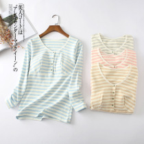 Breast-feeding warm coat single piece of cotton thickened pregnant women autumn clothes after birth with button feeding shirt