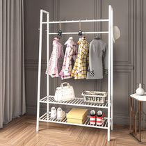 Simple clothes hat rack floor bedroom home iron art trapezoidal indoor hanging hanger Nordic mesh red shelf clothes hanger